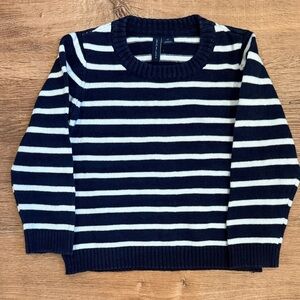 Janie and Jack Navy & White Striped Knit Sweater